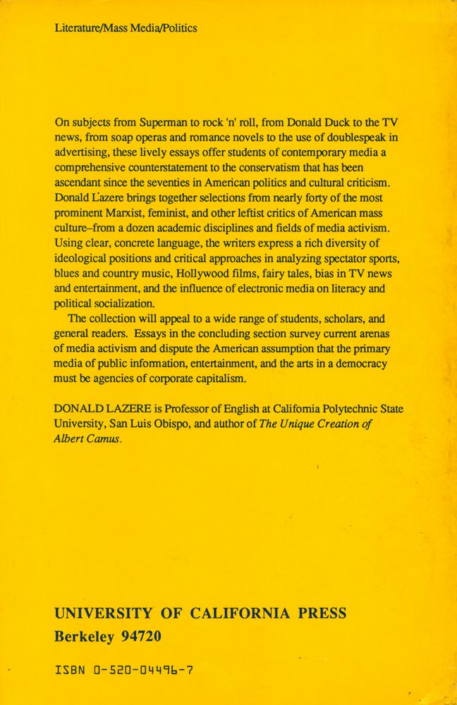 『American media and mass culture : left perspectives』 5