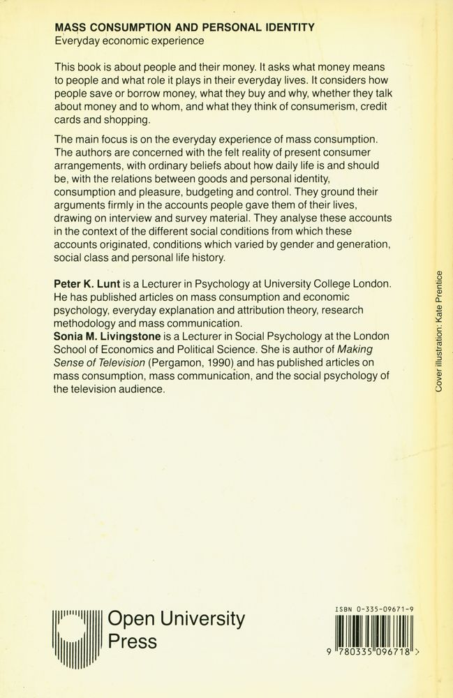 『Mass consumption and personal identity : everyday economic experience』 4