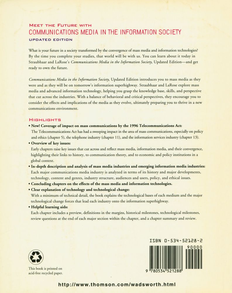 『Communications media in the information society』