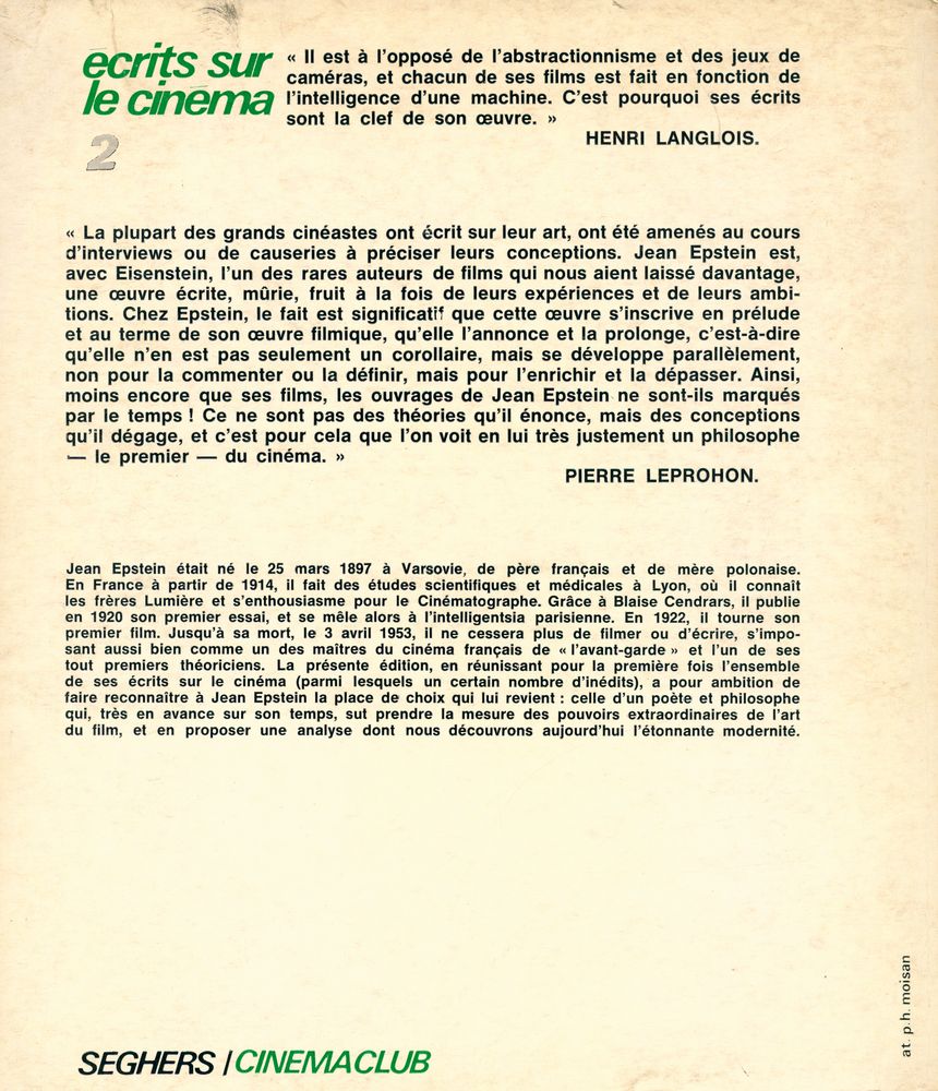 『écrits sur le cinéma 2』 4