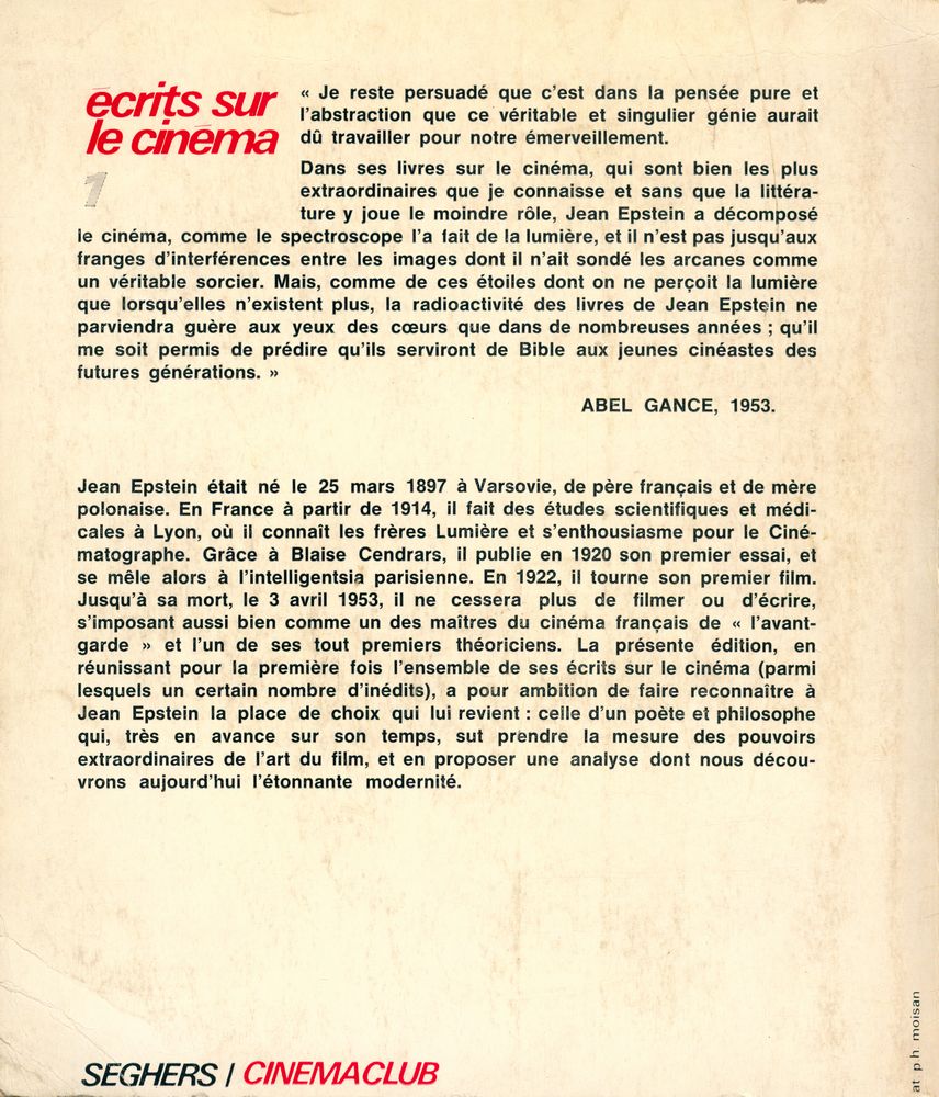 『écrits sur le cinéma 1』 4
