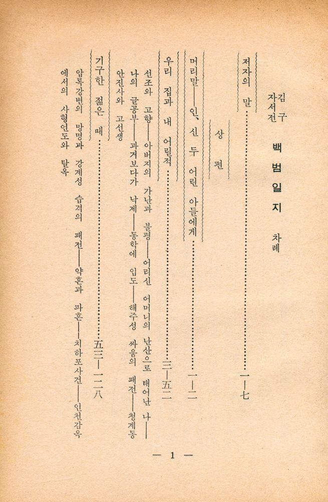 『金九 自敍傳 白凡逸志(김구 자서전 백범일지)』 2
