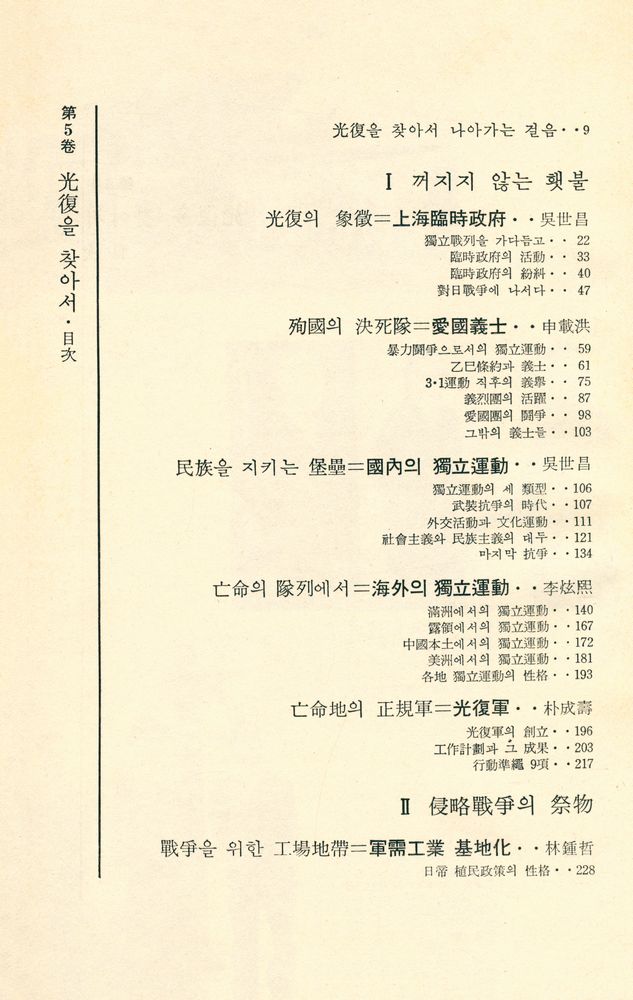 『韓國現代史 5  - 光復을 찾아서(한국현대사 5 - 광복을 찾아서)』 2