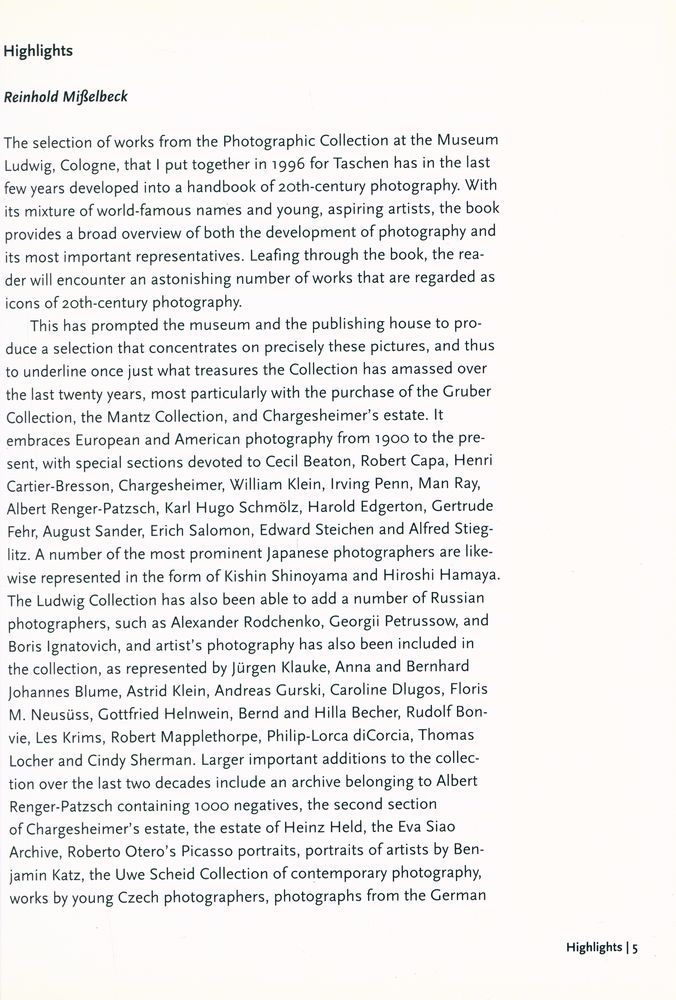 『20TH CENTURY PHOTOGRAPHY : Museum Ludwig Cologne』 2