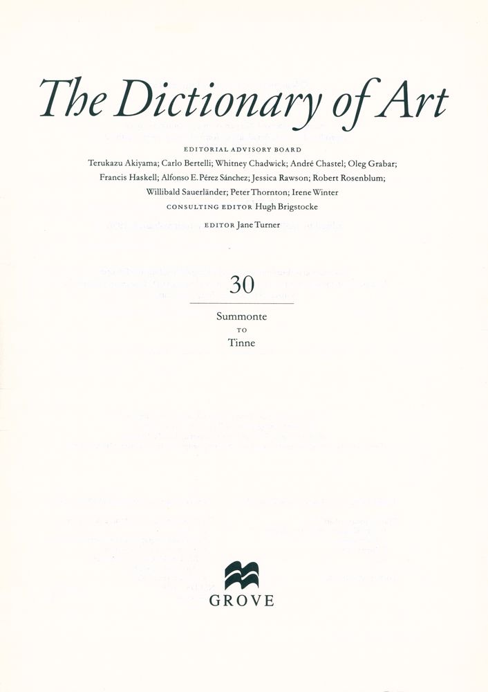 『The dictionary of art 30 : Summonte to Tinne』 2