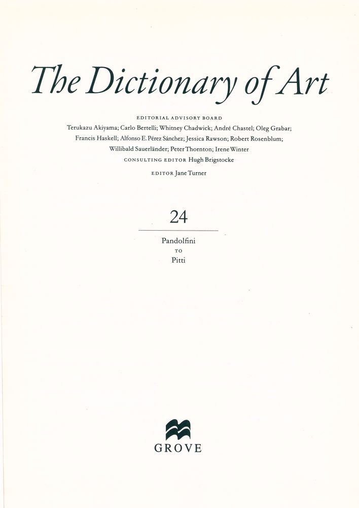 『The dictionary of art 24 : Pandolfini to Pitti』 2