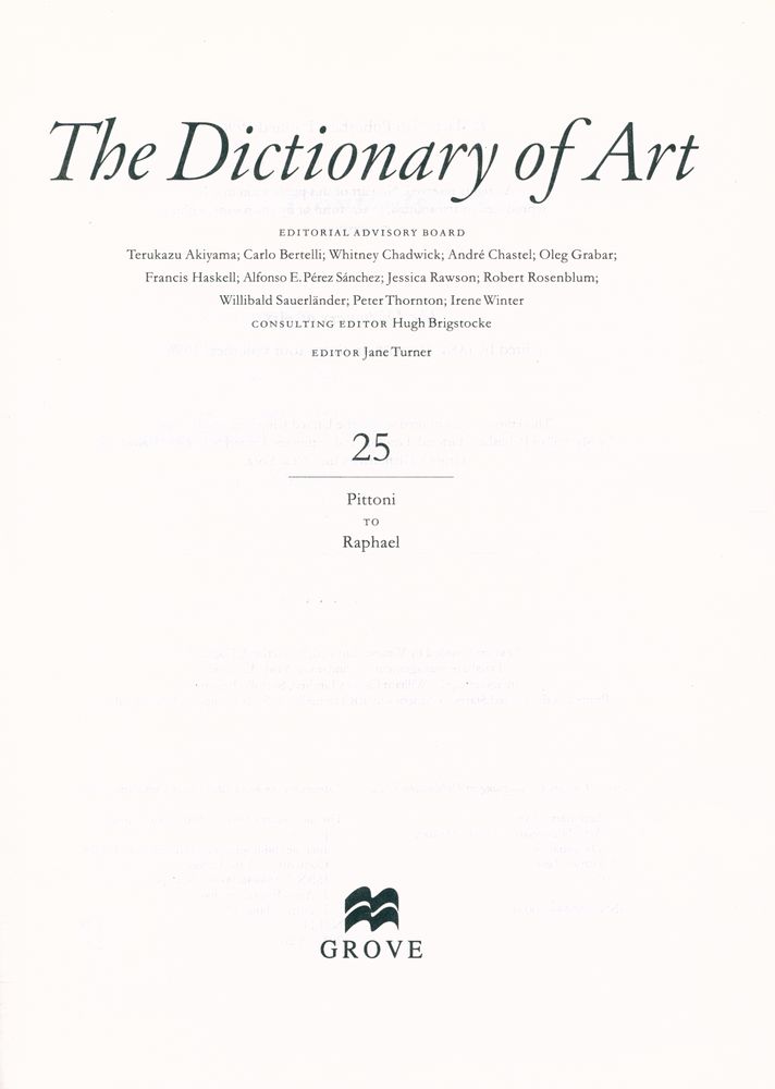 『The dictionary of art 25 : Pittoni to Raphael』 2