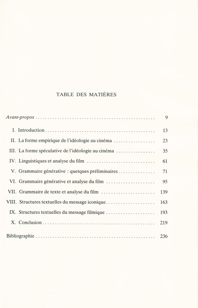 『LANGUE, FILM, DISCOURS : Prolégomènes à une sémiologie générative du film』 2