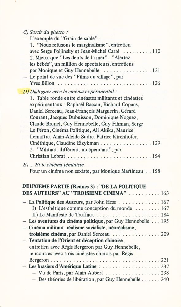 『CINEMA ET POLITIQUE』 3