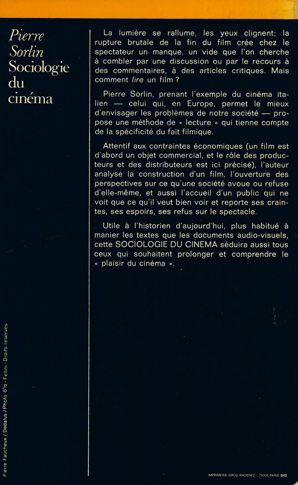 『SOCIOLOGIE DU CINÉMA : ouverture pour l'histoire de demain』 5