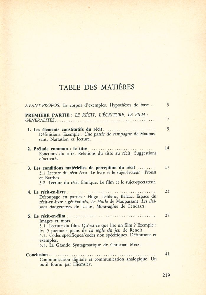 『CINÉMA ET RÉCIT I - RÉCIT ÉCRIT RÉCIT FILMIQUE』 2