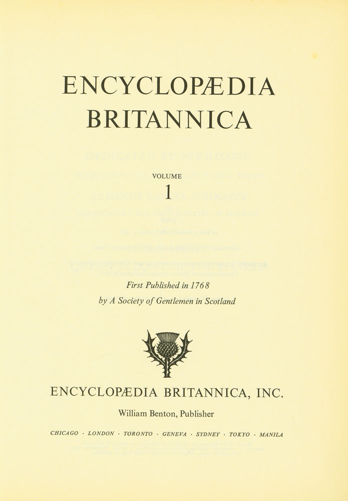 『ENCYCLOPÆDIA BRITANNICA VOLUME 1』 2