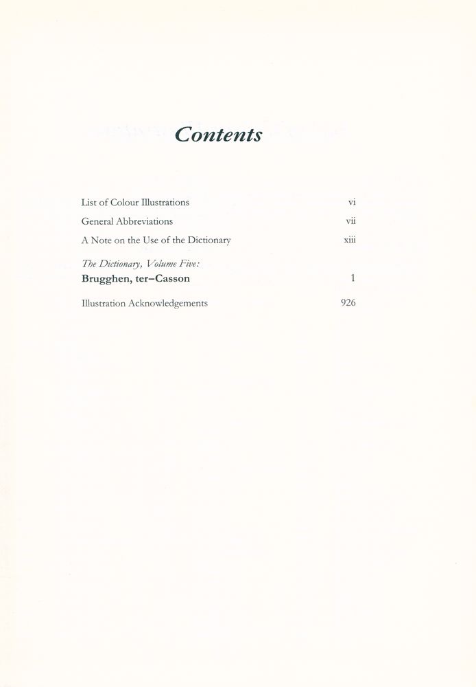『The Dictionary of ART 5 - Brugghen, ter To Casson』 3