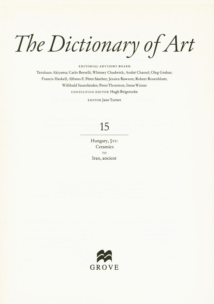『The Dictionary of ART 15 - Hungary, S Ⅵ : Ceramics to Iran, ancient』 2