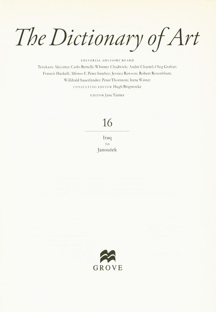 『The Dictionary of ART 16 - Iraq to Janoušek』 2