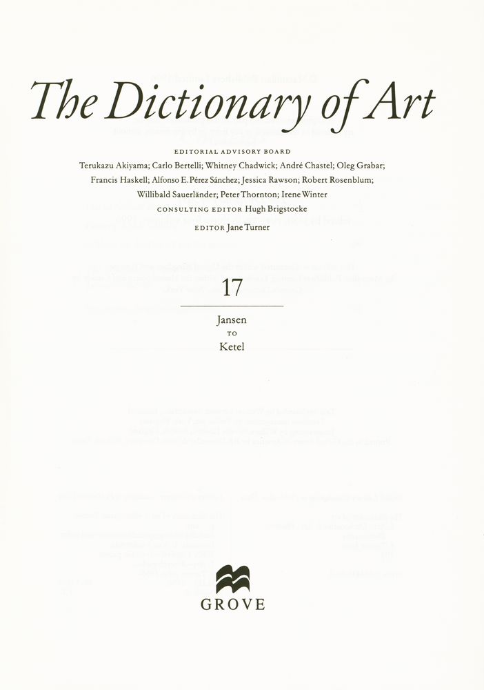 『The Dictionary of ART 17 - Jansen to Ketel』 2