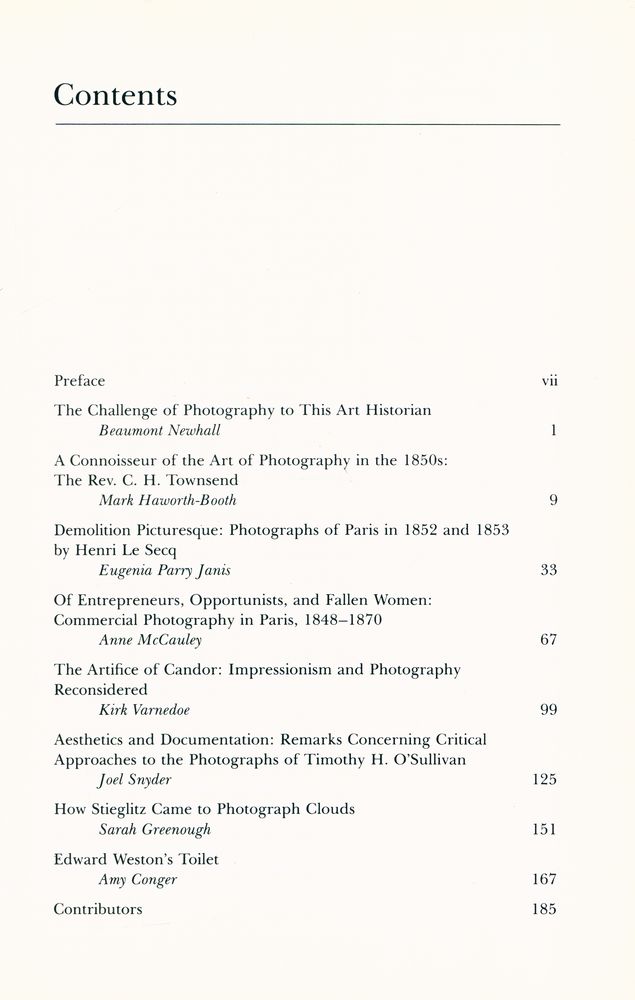 『Perspectives on photography : Essays in Honor of Beaumont Newhall』 2
