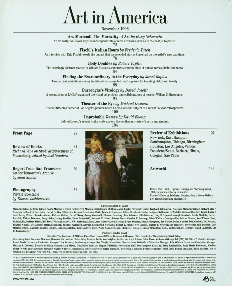 『Art in America』 NOVEMBER 1996 2