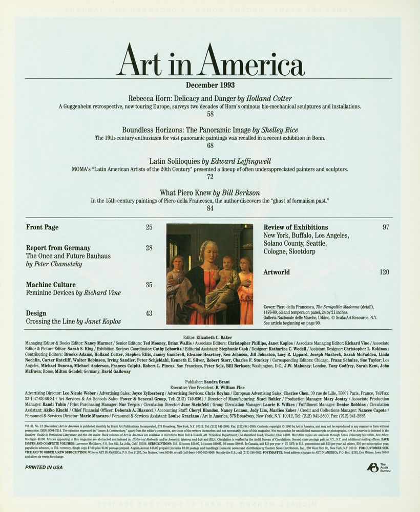 『Art in America』 DECEMBER 1993 2