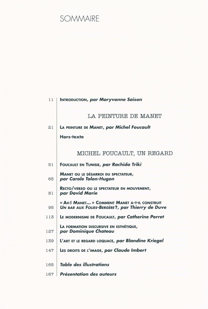 《La peinture de Manet : suivi de Michel Foucault, un regard》 2