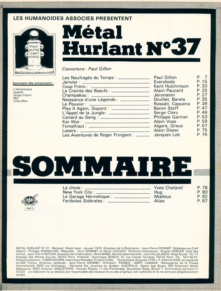 『Metal hurlant』 n° 37 2