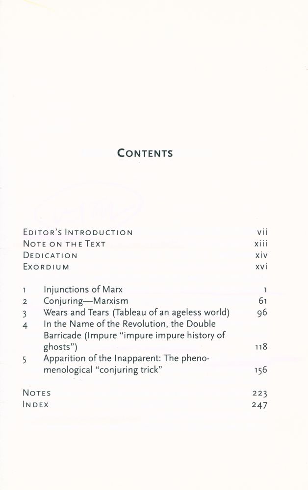 『Specters of Marx : The State of the Debt, the Work of Mourning and the New International』 2