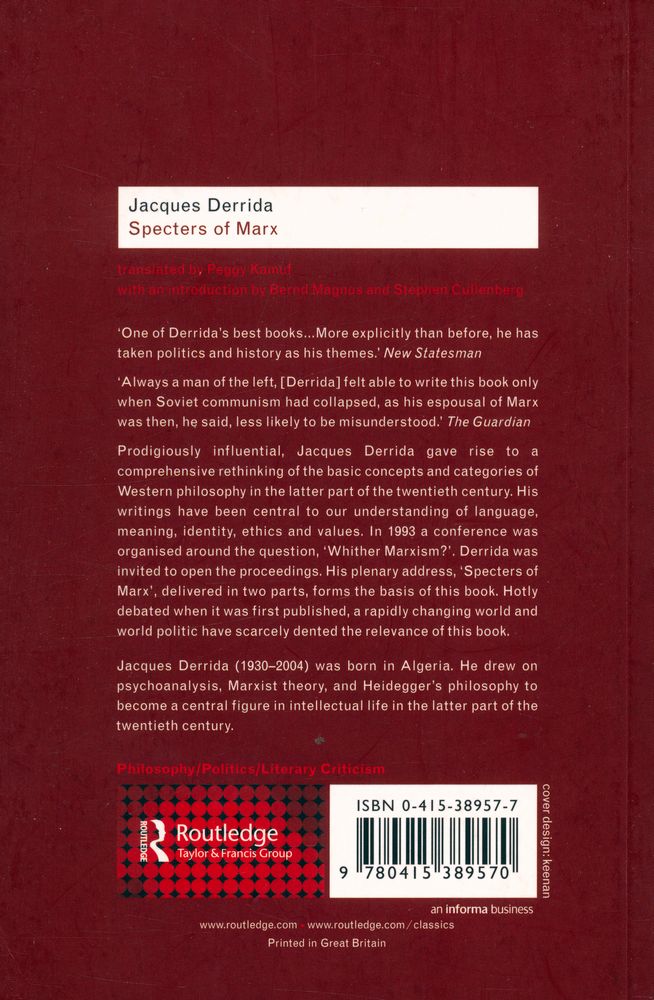 『Specters of Marx : The State of the Debt, the Work of Mourning and the New International』 3