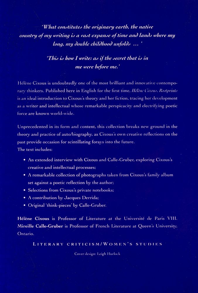 『Hélène Cixous Rootprints : Memory and life writing』 3