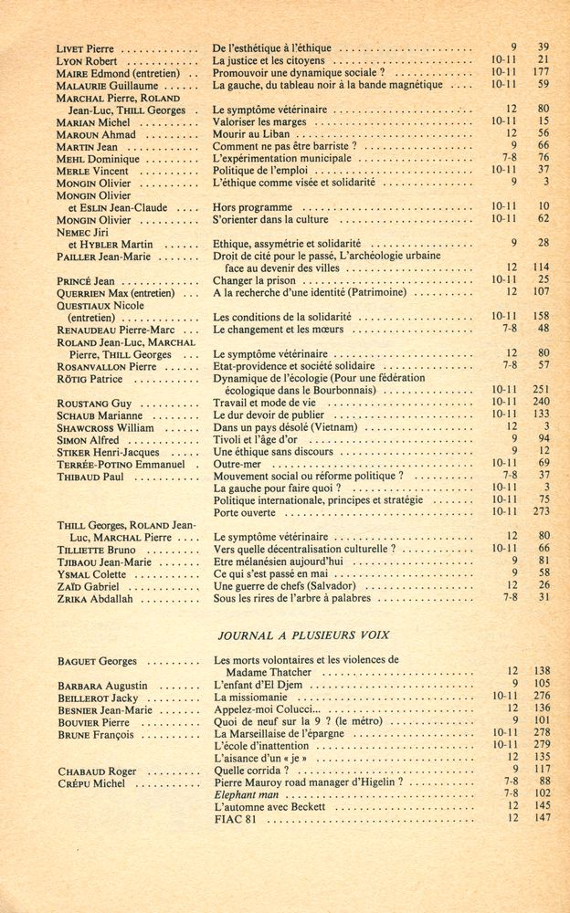『ESPRIT』 N° 61 janvier 1982 5