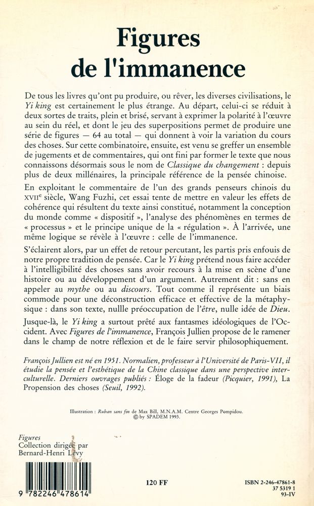 『FIGURES DE L'IMMANENCE : Pour une lecture philosophique du Yi King, le Classique du changement』 4