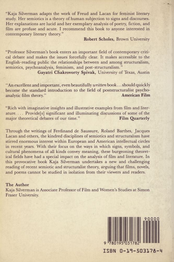『THE SUBJECT OF SEMIOTICS』 4