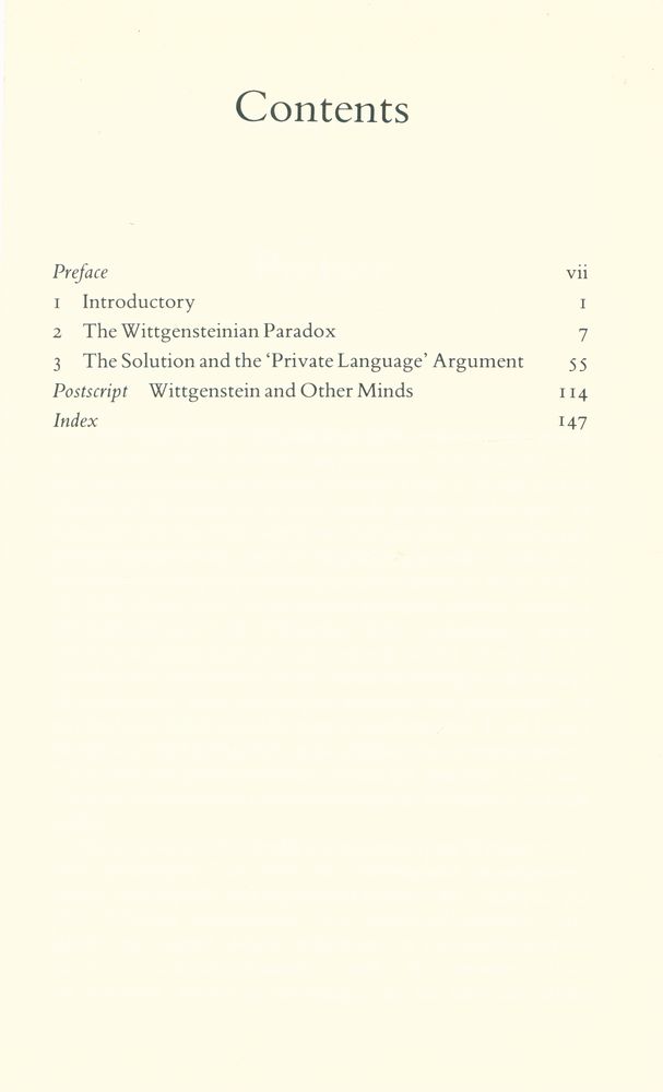『Wittgenstein on Rules and Private Language : An Elementary Exposition』 2