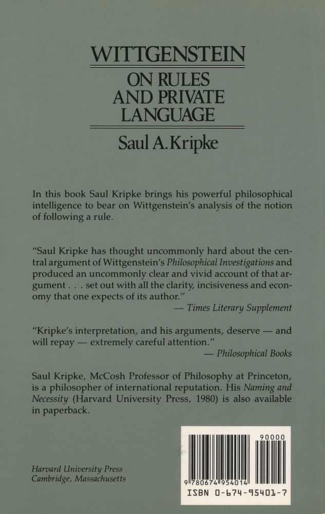『Wittgenstein on Rules and Private Language : An Elementary Exposition』 3