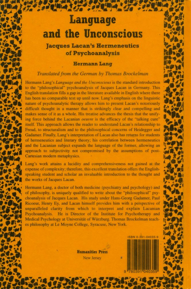 『Language and the Unconscious : Lacan's Hermeneutics of Psychoanalysis』 3