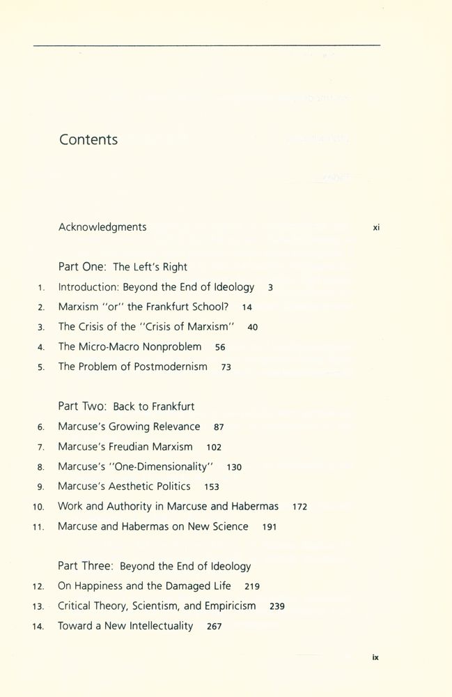 『THE DISCOURSE OF DOMINATION : FROM THE FRANKFURT SCHOOL TO POSTMODERNISM』 2