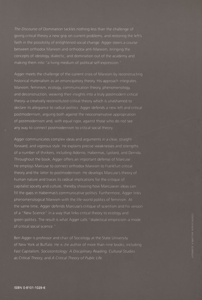 『THE DISCOURSE OF DOMINATION : FROM THE FRANKFURT SCHOOL TO POSTMODERNISM』 4