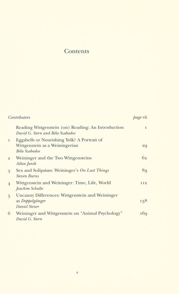 『Wittgenstein Reads Weininger』 2