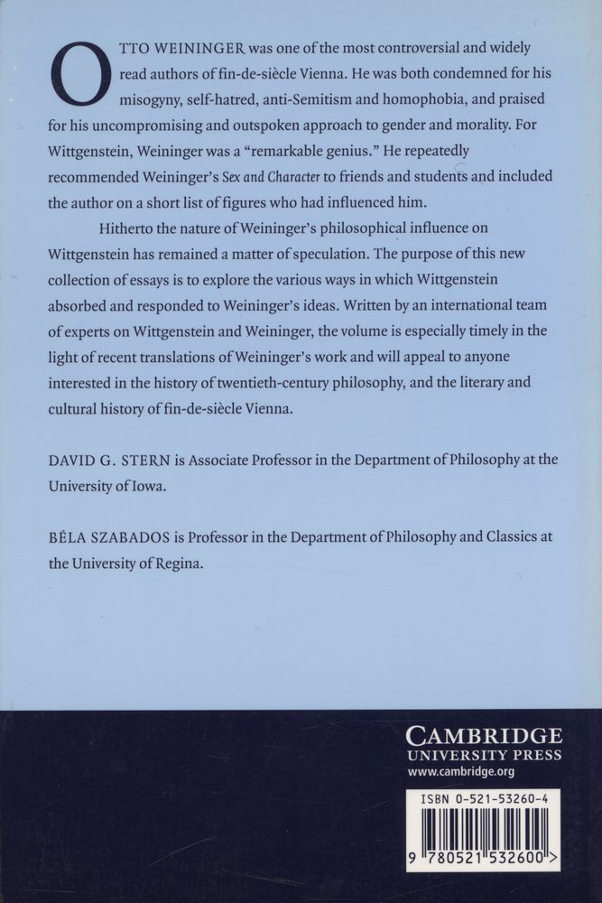 『Wittgenstein Reads Weininger』 3
