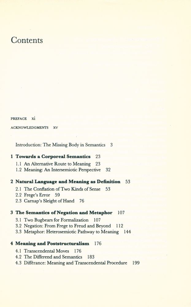 『Semantics and the Body : Meaning from Frege to the Postmodern』 3