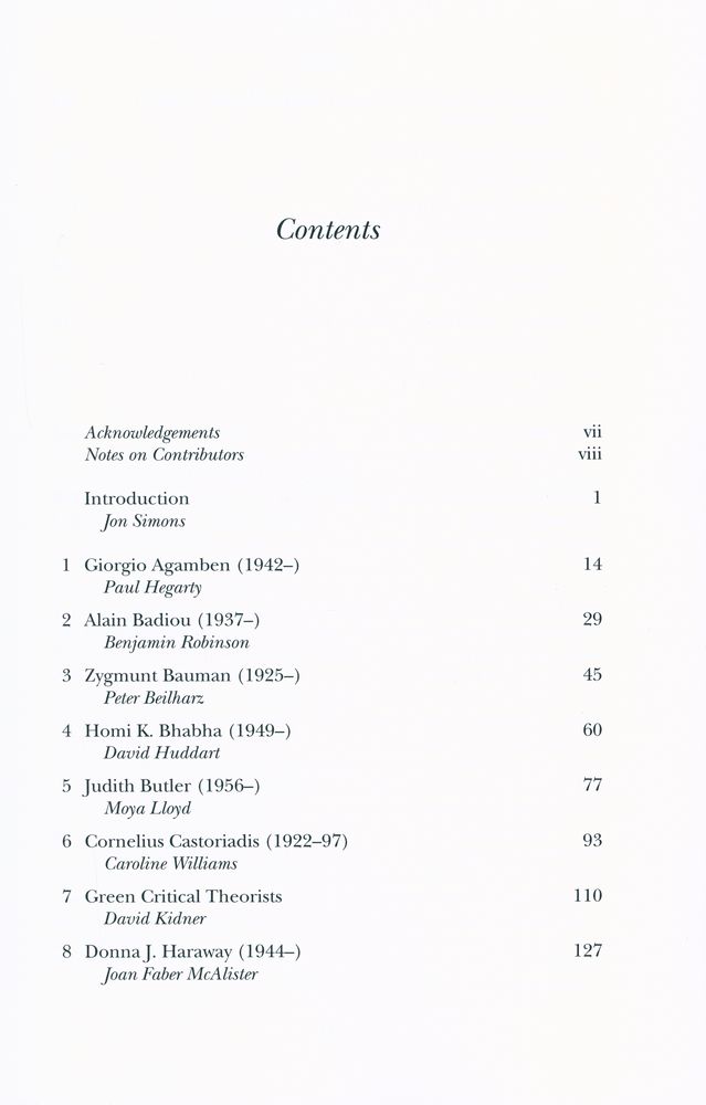 『From Agamben to Žižek : Contemporary Critical Theorists』 2