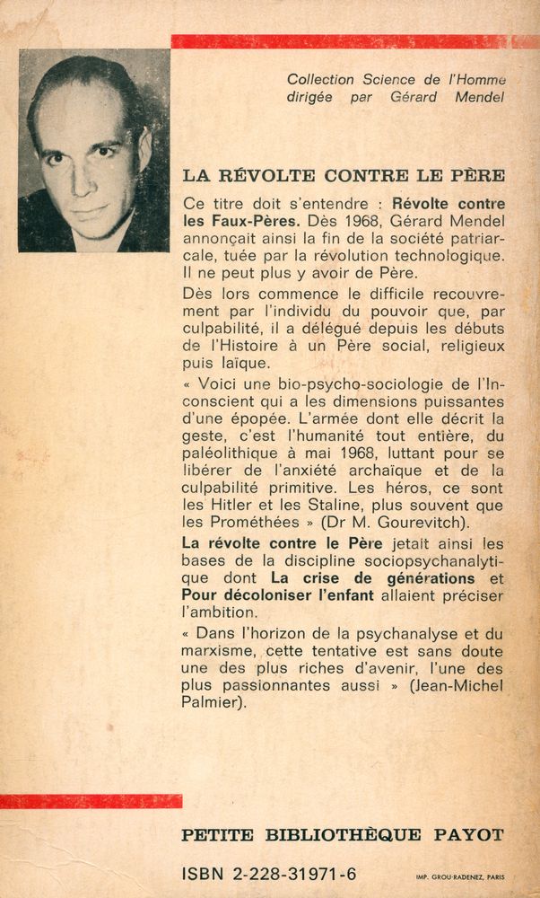 『LA RÉVOLTE CONTRE LE PÈRE : une introduction à la sociopsychanalyse』 4