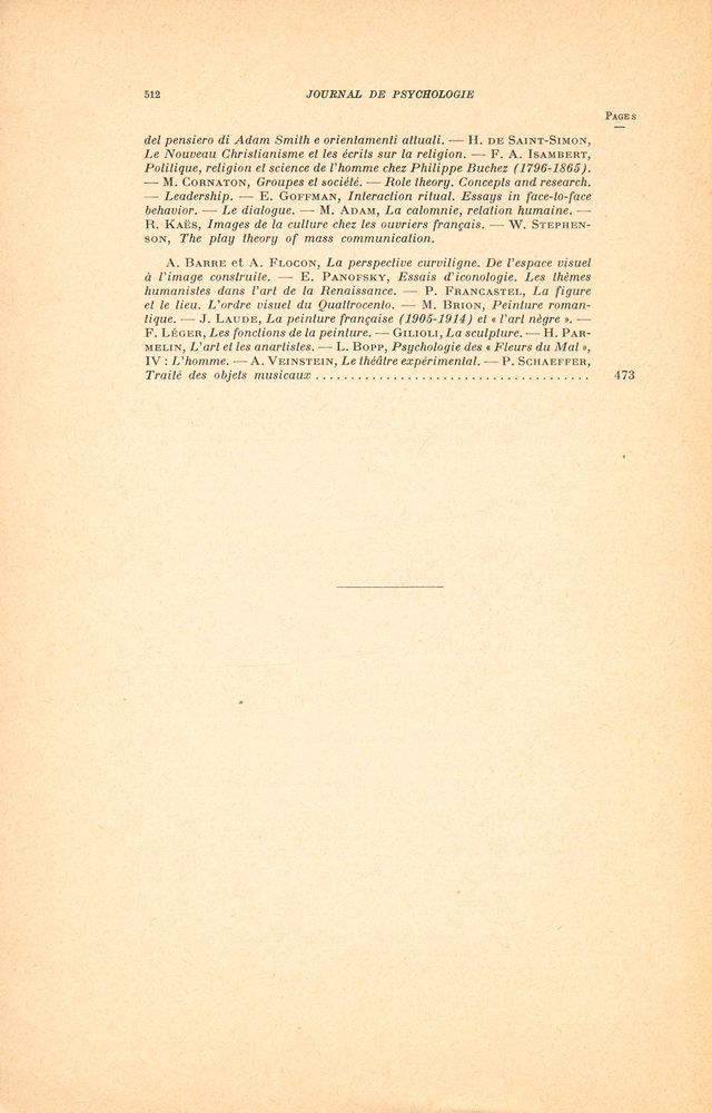 『JOURNAL DE PSYCHOLOGIE : normale et pathologique』 3