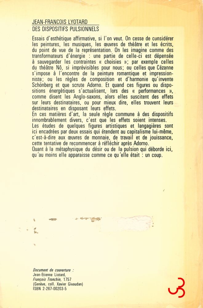 『des dispositifs pulsionnels』 4