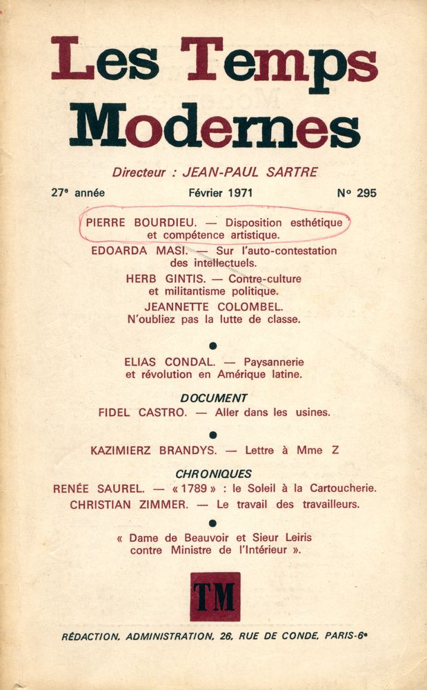 『Les Temps Modernes』 N° 295 1