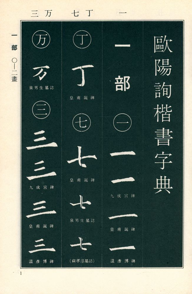 『毆陽詢書集字 楷書字典(구양순서집자 해서자전)』 2