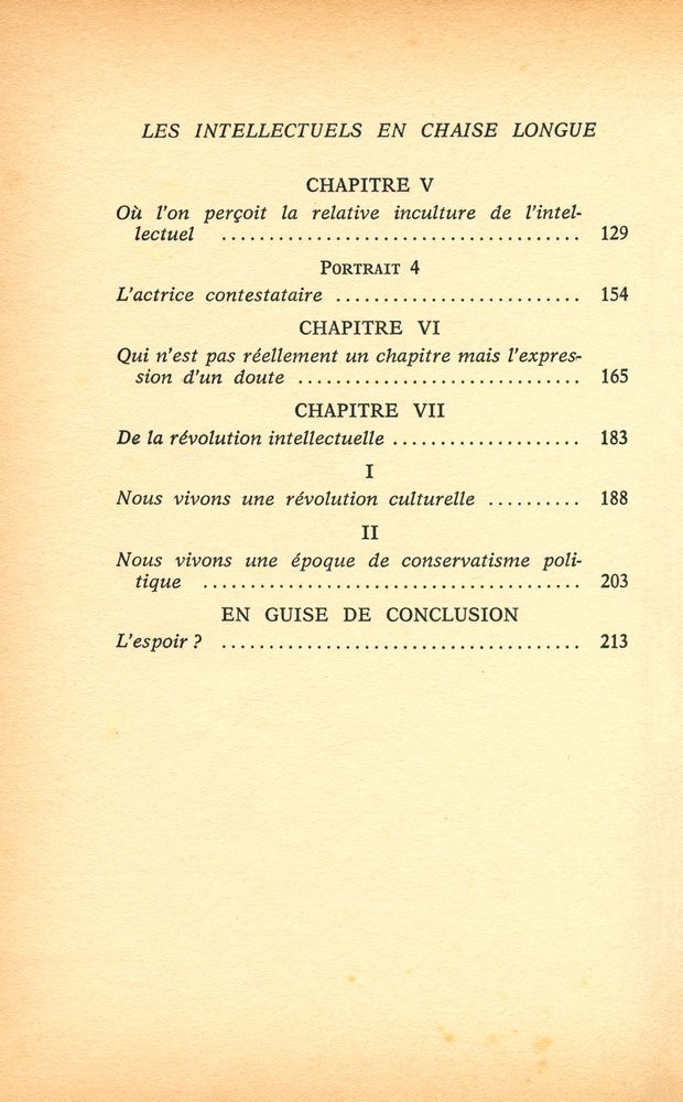 『LES INTELLECTUELS EN CHAISE LONGUE』 3