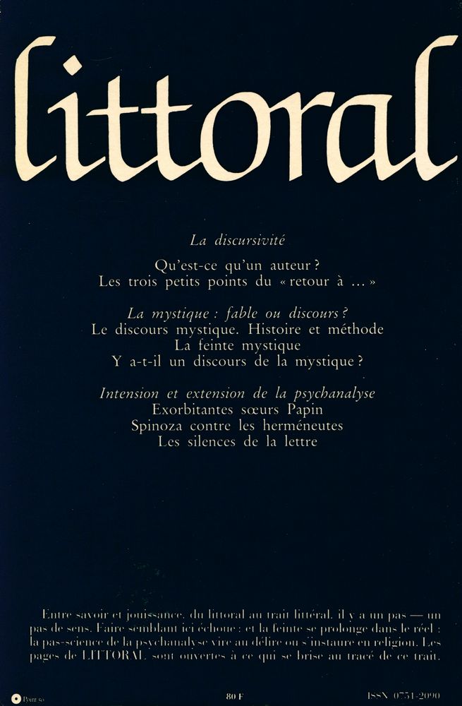 『Littoral 9 : La discursivité』 3