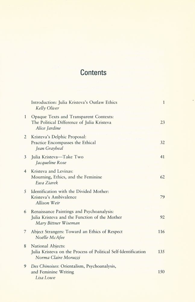 『Ethics, politics, and difference in Julia Kristeva's writings : a collection of essays』 2