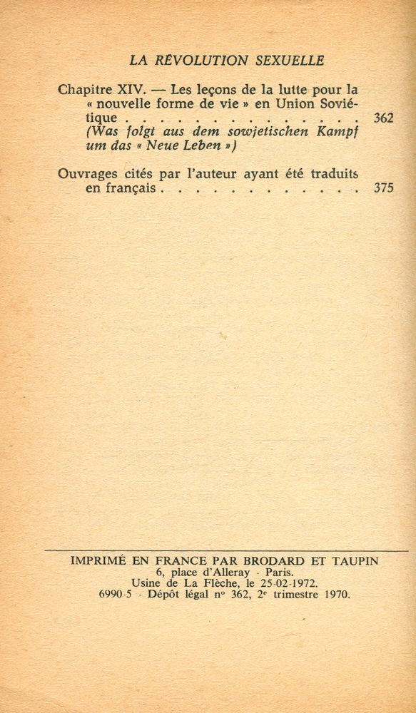 『LA RÉVOLUTION SEXUELLE : Pour une autonomie caractérielle de l'homme』 7