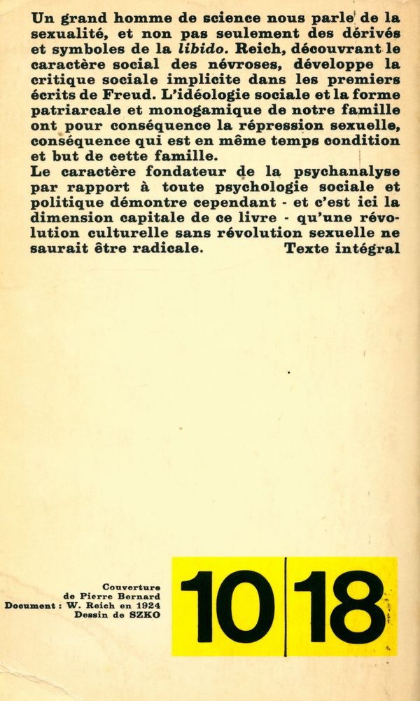 『LA RÉVOLUTION SEXUELLE : Pour une autonomie caractérielle de l'homme』 8